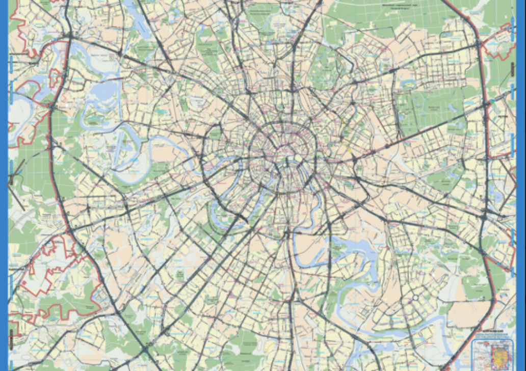 Настенная карта Москвы. размер 1.16*1.55
